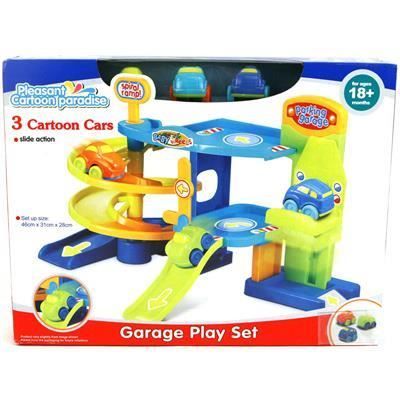 Garage de jeu 405-2810. Pack de 3 voitures et parking.