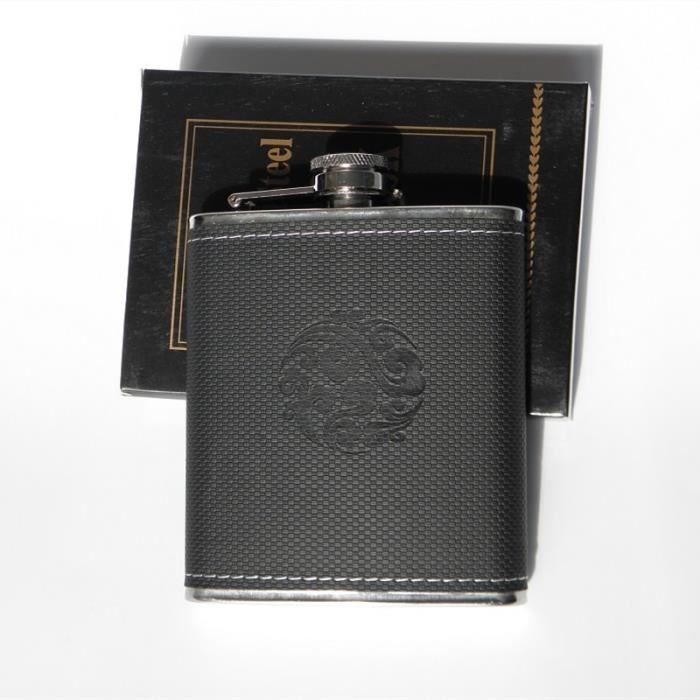 Flasques,Pot de vin en acier inoxydable,Surface en cuir PU flacon de hanche,bouteille d'alcool de whisky - Type BXY Black clouds