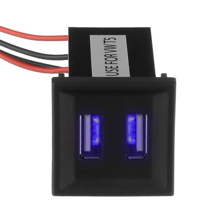 Prise de l'adaptateur de chargeur USB de haute qualité bleu de haute qualité pour Volkswagen pour VW T5 Trans