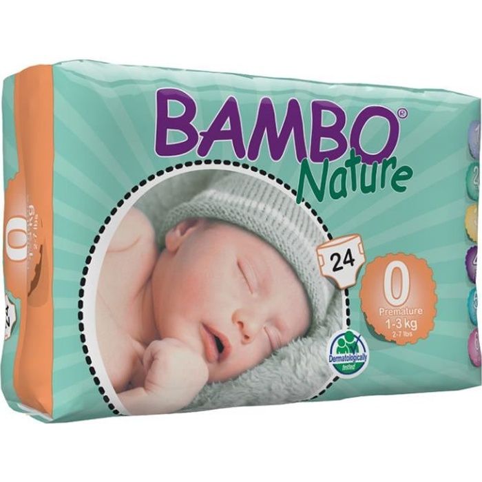 Bambo Nature Couche Taille 0 1-3kg 24 unités