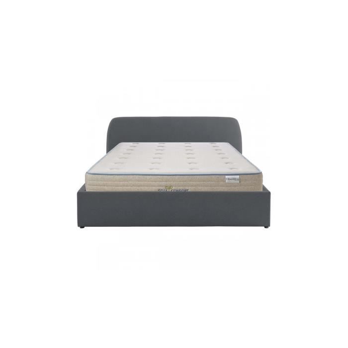 Lit Coffre 160x200 Cm Avec Matelas Beige - Reconditionné, Rangement Intégré