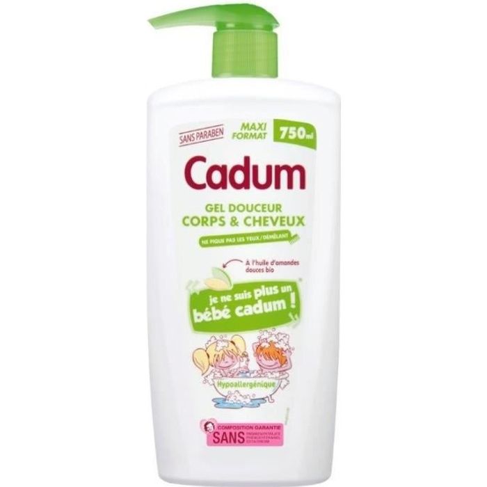CADUM - Gel Douceur Corps & Cheveux Amandes Douces Bio Enfant - 750 ml