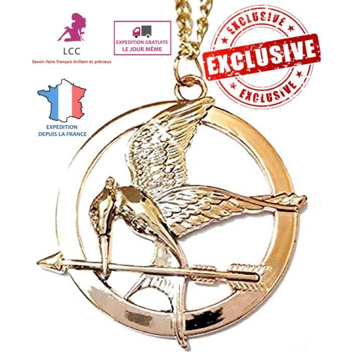 LCC® collier hunger games doré oiseau avec flèche bijou original du film pendentif décoratif accessoire pour fans métal hypoallergén