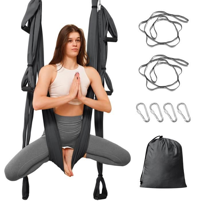 Hamac de Yoga Aérien Kits, Balançoire Yoga Inversion Hamac, pour Le Yoga Anti-gravité, Nylon Taffetas, Capacité 300 kg