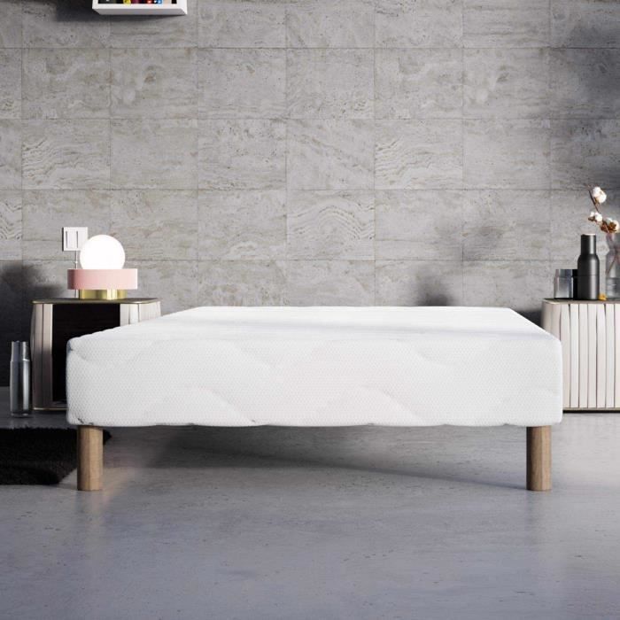 SOMMIER TAPISSIER 90 X 190 CM + 4 PIEDS