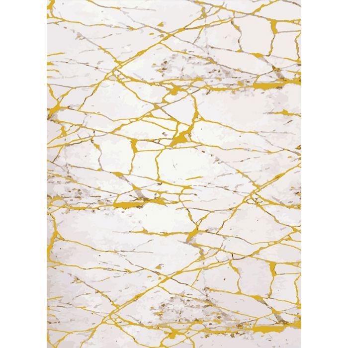 Tapis de couloir effet Marbré Jaune 80x150cm