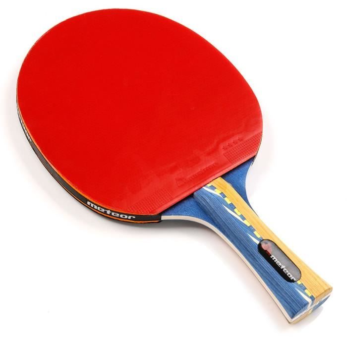 Raquette De Tennis De Table - meteor Windstorm - Ping Pong - pour amateurs et demi professionnels - Rouge Noir - 4 étoiles