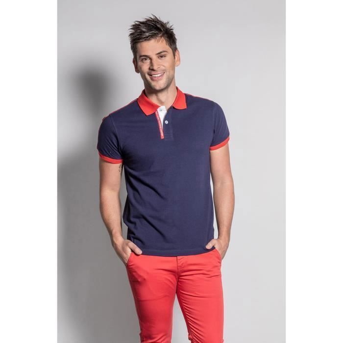 DEELUXE Polo uni à bandes KEN Navy