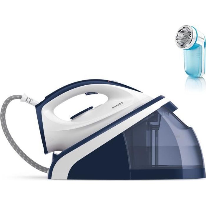 PHILIPS Centrale vapeur HI5900/90 + Rasoir anti bouloche, 5,2 bars, Pressing 200 g/min, Débit vapeur 100 g/min