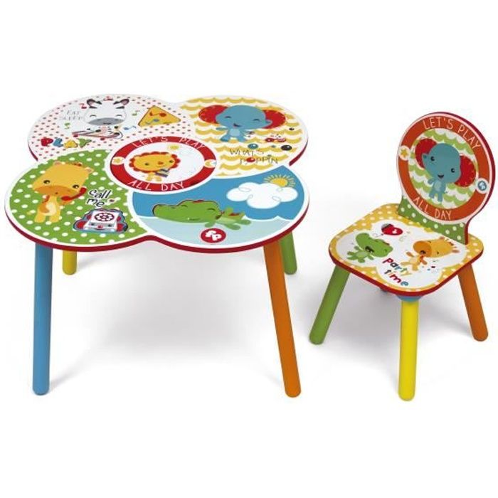 FISHER PRICE - Table et 1 chaise en bois