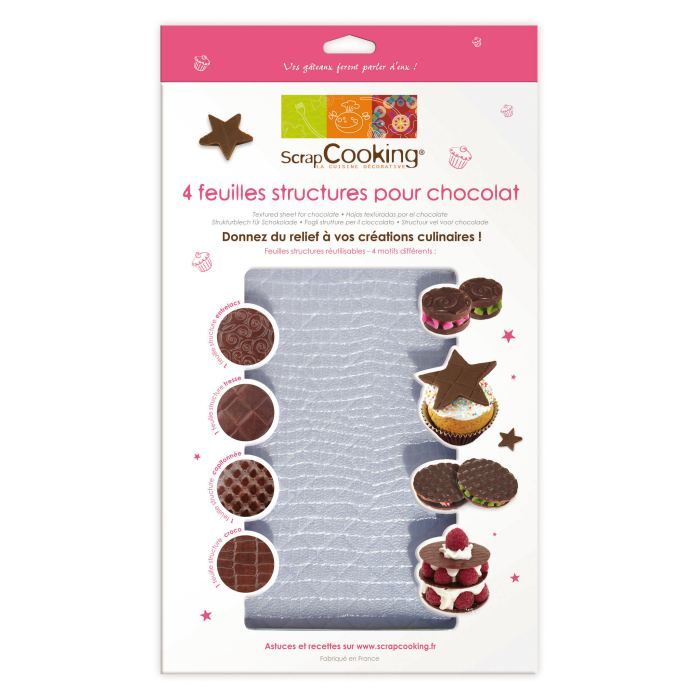 4 feuilles structure pour chocolat - Scrapcooking