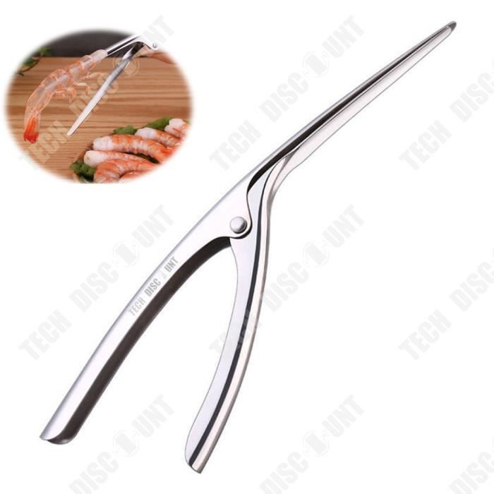 TD® Couteau de ligne de crevettes en acier inoxydable Pince à éplucher les crevettes pratique Ouvre-crevettes Gadgets de cuisine