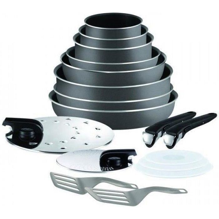 TEFAL INGENIO ESSENTIAL Batterie de cuisine 17 pièces L2049002 16-18-20-22-24-26-28cm Tous feux sauf induction