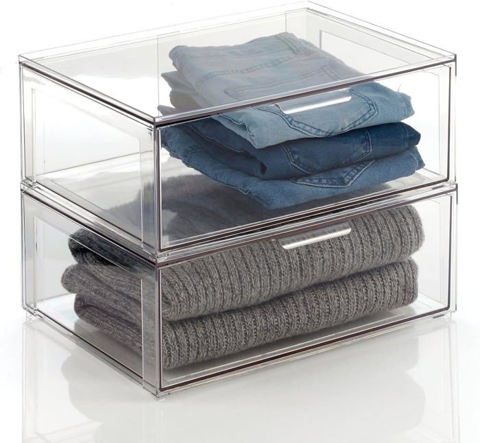 Grande Boîte De Rangement à Chaussures - 53 X 42 X 33 Cm - Multi-compartiments Avec Couvercle Transparent