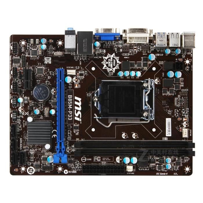 Carte mère MSI B85M-P33 Intel B85 LGA 1150 2xDDR3 SDRAM 32 Go Micro ATX - Msi