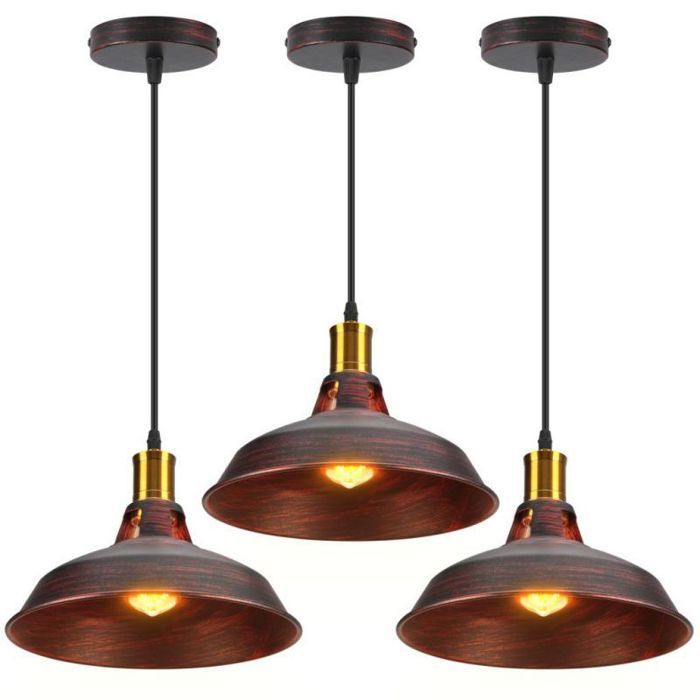 WOTTES 3 x Rétro Suspension Luminaire Industriel Design Edison Luminaire