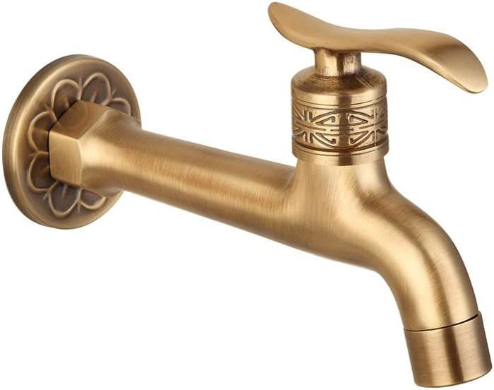 Robinet en laiton antique avec poignée pour machine à laver salle de bain robinet mural pour machine à laver jardin extérieur r