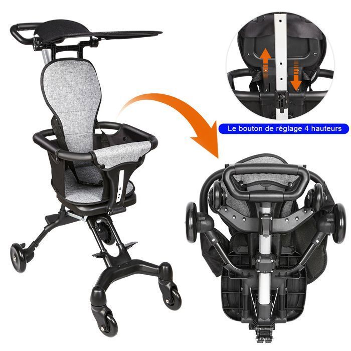 Tricycle de Bébé - XUANYU - Tricycle Enfants évolutif avec Pare-Soleil Tricycle de Bébé - XUANYU - Tricycle Enfants évolutif avec Pare-Soleil