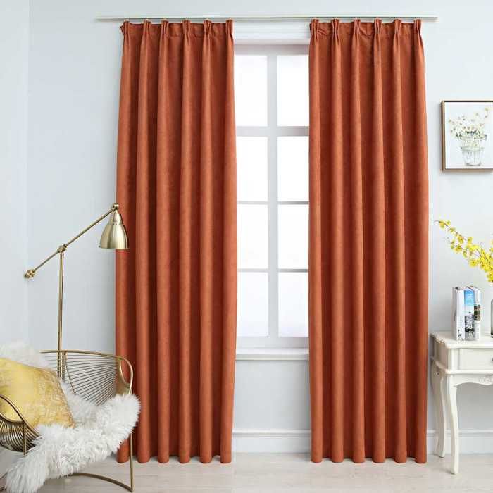 vidaXL 2x Rideaux Occultants avec Crochets Occultant à Oeillet Chambre à Coucher Fenêtre Salon Salle de Séjour Maison 134473