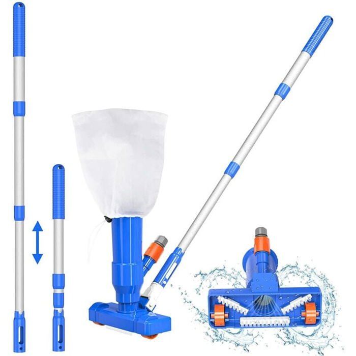 aspirateur de piscine amélioré avec brosse sac à feuilles et perche de 40 pouces 1pc