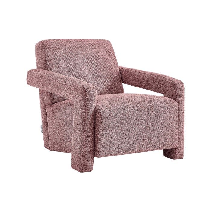 Fauteuil en tissu texturé rose ISPARTA