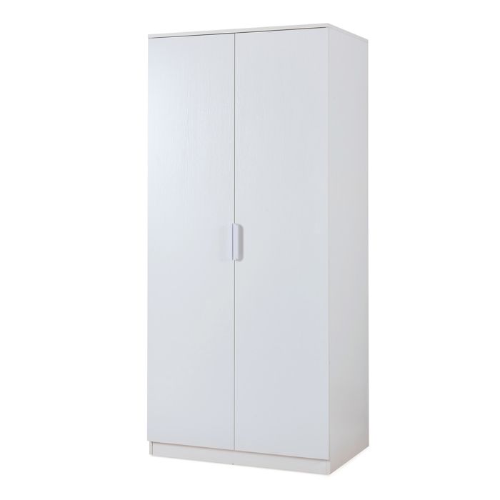 Armoire de chambre Eiselfing avec 4 étagères 176 x 80 x 52 cm blanc