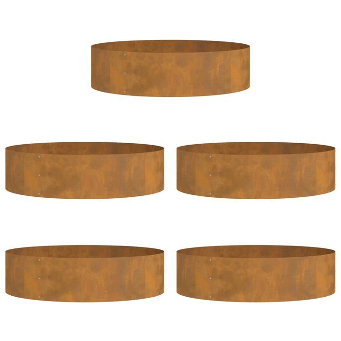 vidaXL Pots de jardin 5 pcs 80 x 80 x 20 cm Acier - vue 2