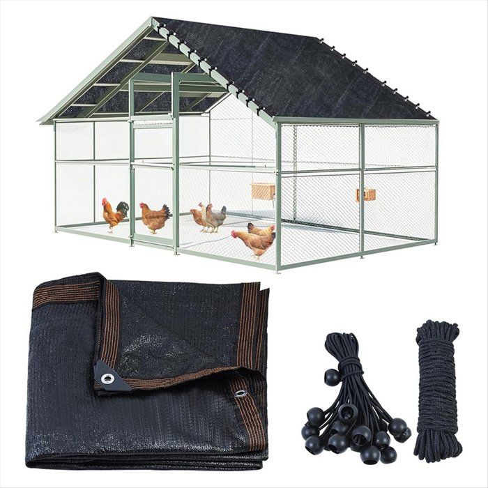 Housse de Poulailler UV 90 % pour LÉté 35 X 2 M avec 20 Tendeurs à Boules.