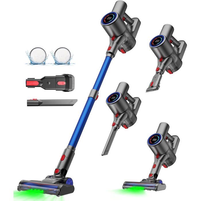 Aspirateur balai - PAPECO - Z8 - 40 kPa - 45 min autonomie - Filtration 6 étapes (HEPA) - Papeco