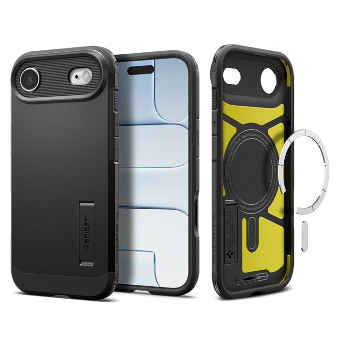 Coque MagSafe - SPIGEN - Tough Armor T MagSafe - Protection double couche - Mousse XRD - Support intégré