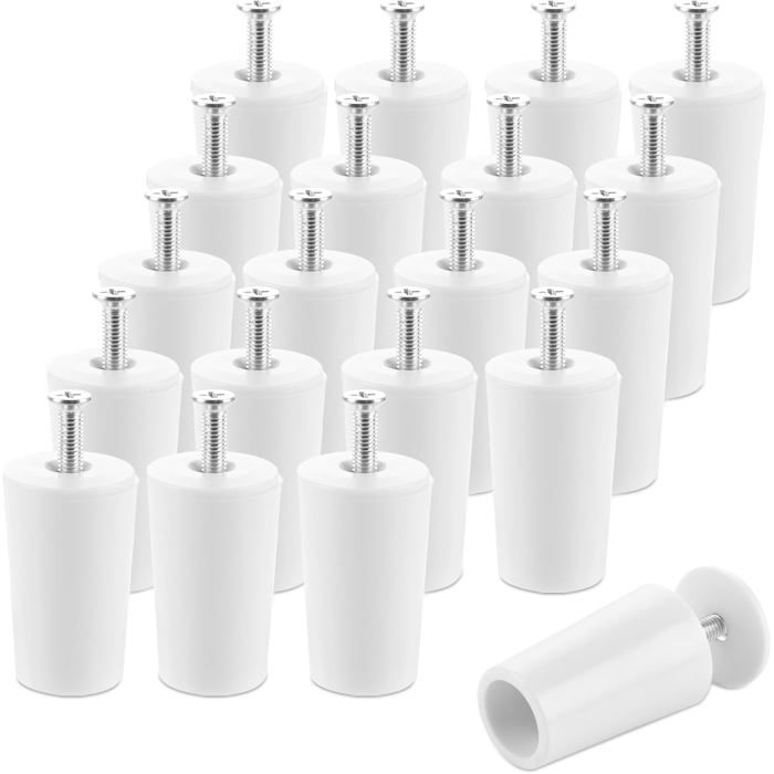 Lot de 24 Butées Blanches 40 mm pour Volets Roulants Blindés Inclus Vis et Disques de Fixation .