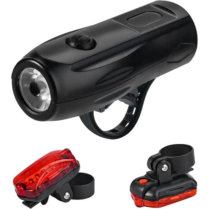 Eclairage Velo a LED Puissant Feux de VéLo Avant et ArrièRe 7 Modes DéClairage Adapté Au Feu DAvertissement ArrièRe