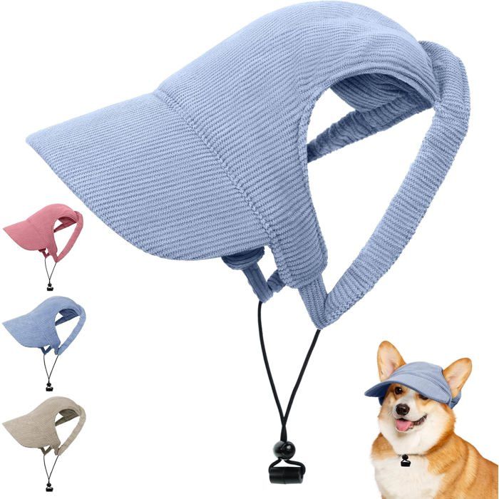 Comparer les prix de Casquette de Baseball Bleue (Taille S) pour Chien Chapeau de Soleil Réglable avec Trous pour Oreilles .