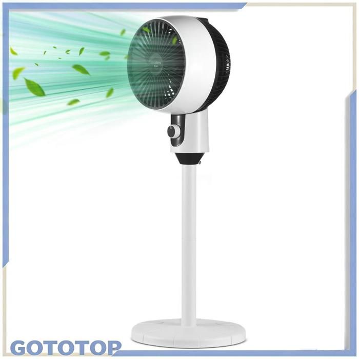 GOTOTOP ventilateur sur pied Ventilateur oscillant sur pied silencieux à 3 vitesses electromenager ventilateur Prise UE NoirBlanc