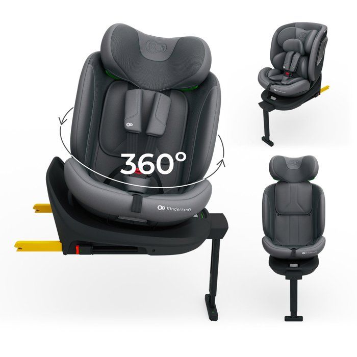 Siège auto - KINDERKRAFT - I-360 2 PLUS - 40-150 cm - i-Size - pivotant 360° gris
