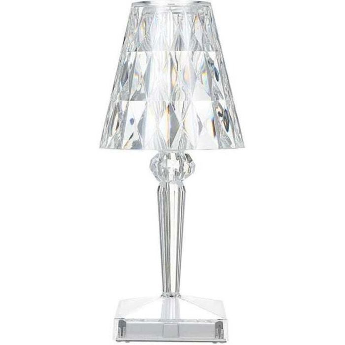 Lampe à poser en cristal 3D rechargeable par USB – Éclairage tactile avec 2 tons – Design moderne pour chambre et salon