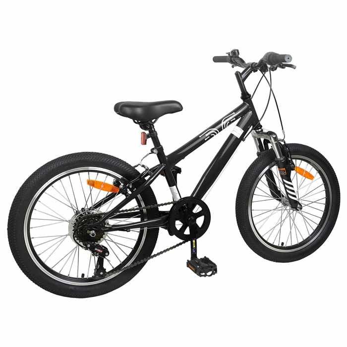 Vélo de Montagne 24 Pouces 6-Vitesse pour les 8-12 ans Noir - pour filles et garçons JJ592631