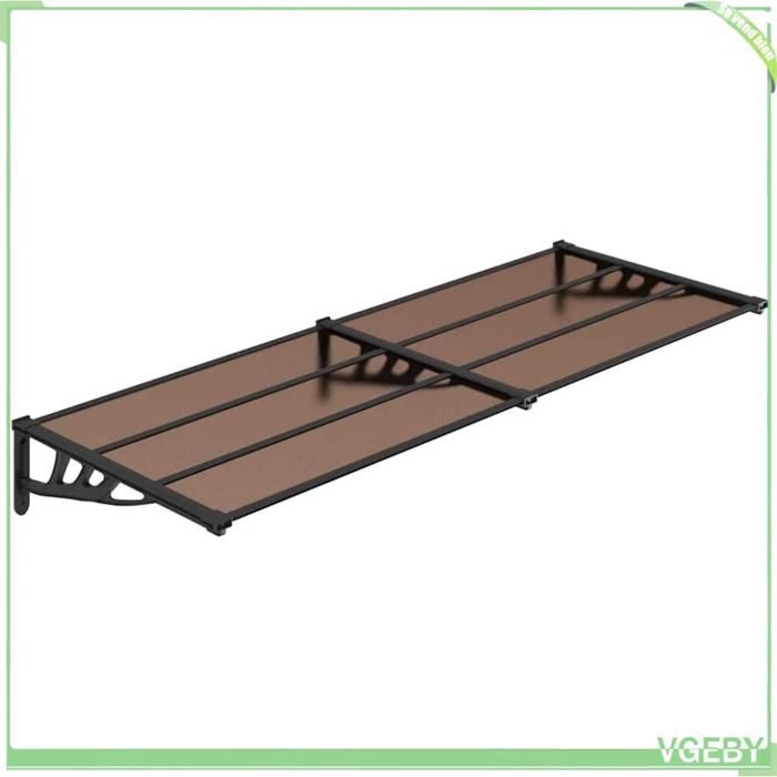 Auvent de porte - FAFEICY - 153700 - Noir - 239 x 90 cm - Polycarbonate