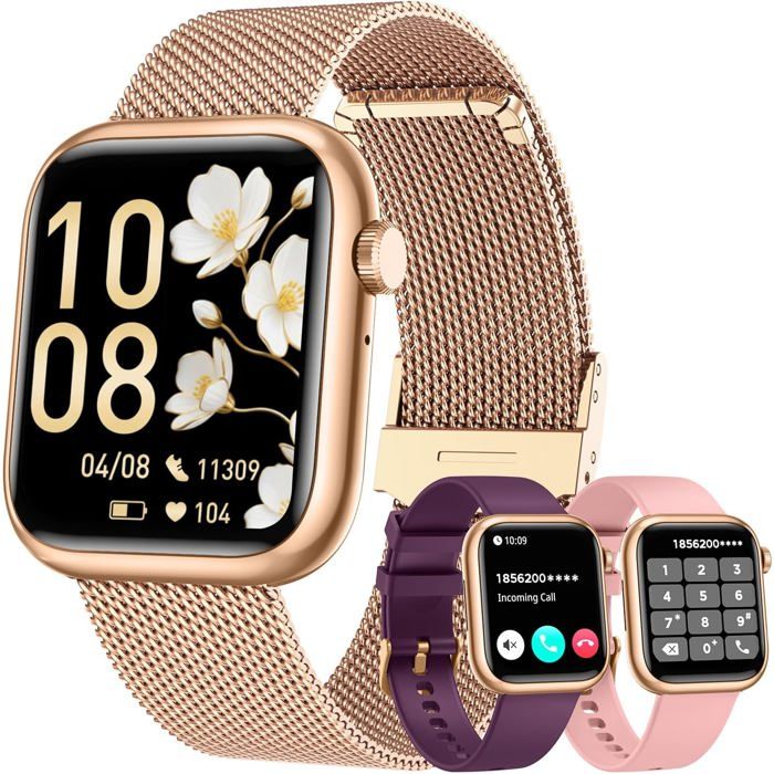 Montre Connectée Femme Sport Smartwatch: 1.83 Fitness Smart Watch Avec Appel Bluetooth 100+ Sport Mode Podometre Moniteur De[S118]