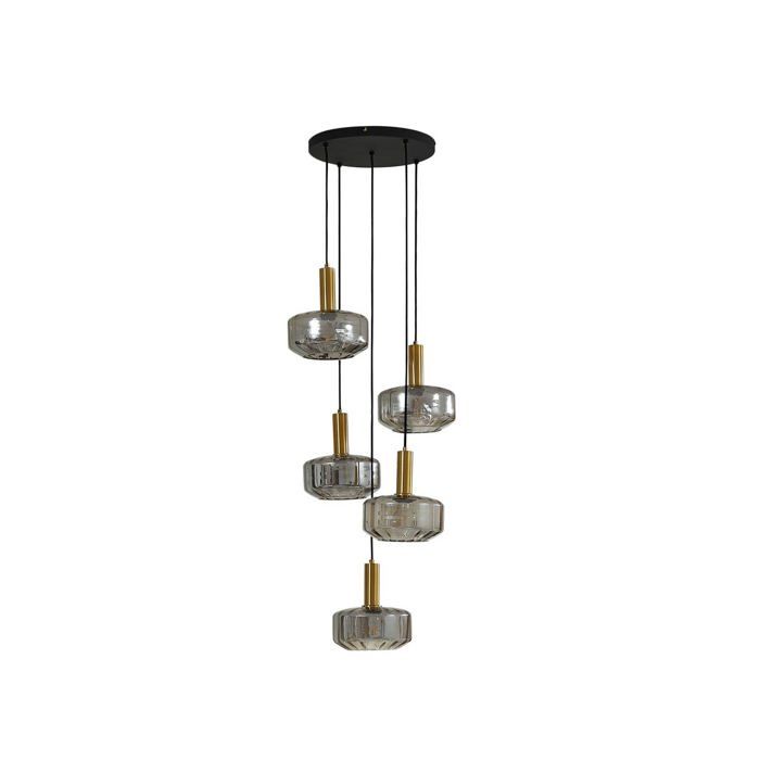 Suspension - Lindby - lampe suspendue - Verre - 51 2 x 35 x 11 8 cm - gris fumée transparent laiton Suspension - Lindby - lampe suspendue - Verre - 51 2 x 35 x 11 8 cm - gris fumée transparent laiton