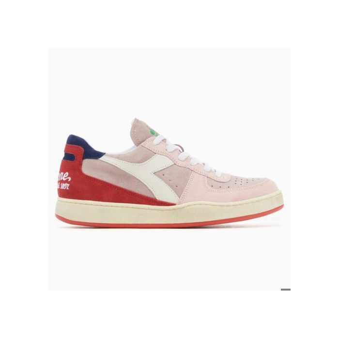 Baskets basses Diadora Mi Basket Low Lampone vintage en cuir pour femme