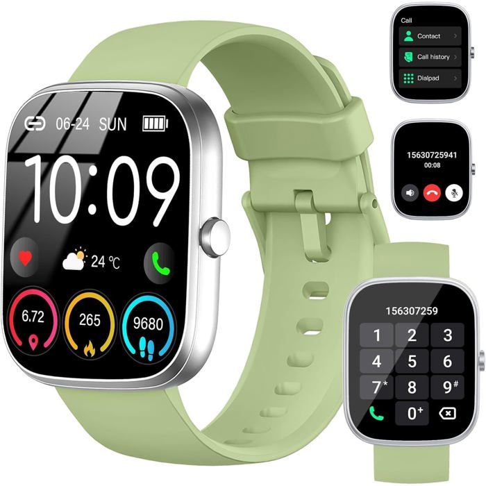 Montre Connectée Femme Homme avec Appel Bluetooth 1.91Smartwatch avec 110+ Mode Sportifs Smart Watch avec Cardiofrequencemetre