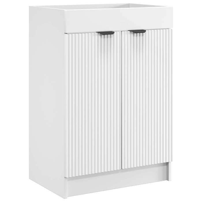 Meuble - Armoire WC - Blanc - Armoire sous évier de salle de bain Blanc 56x37 5x81 cm_28275