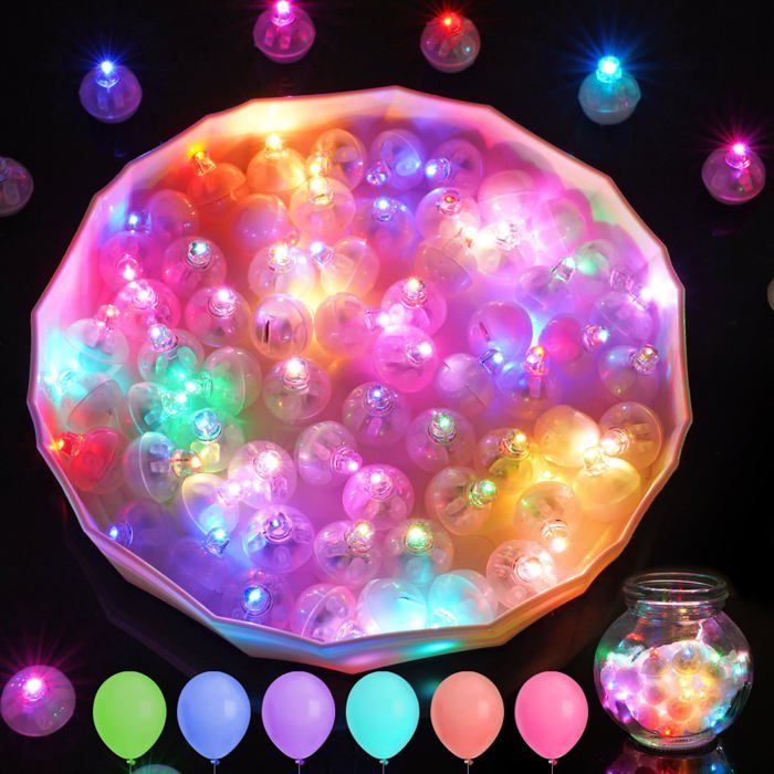 60pcs LED Ballons Lumineux Rond Lampes Fête Clignotant Colé 60pcs 60pcs DECORS DE TABLE
