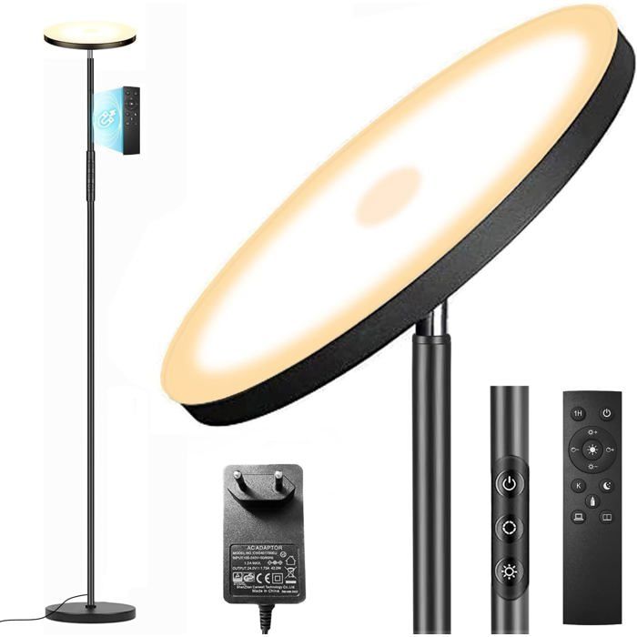 Lampadaire LED 36W Dimmable Télécommande 3600LM 2700K-6500K Contrôle Tactile Design Moderne Salon Chambre Bureau