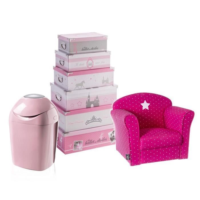 Fauteuil Enfant Rose Poubelle A Couche Tec Boite De Rangement Rose