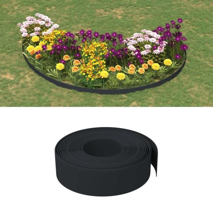 Piquets en plastique noir pour bordure de jardin 15 cm - 10 pcs