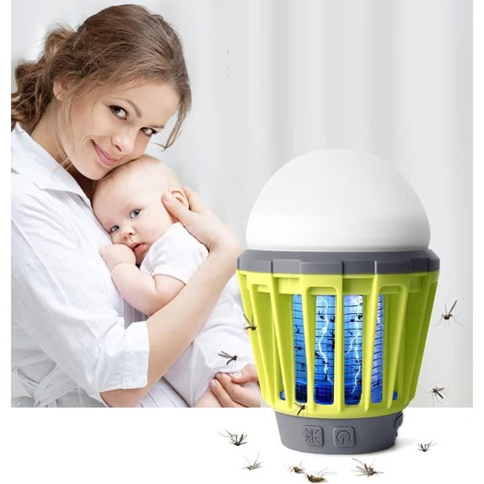 Lampe Anti-moustiques USB 2 En 1 - Tue-insectes + Lanterne Pour Camping, Tente, Jardin - Portable