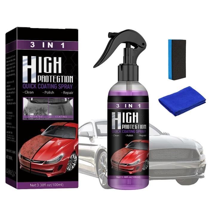 Spray De Revêtement Céramique Pour Voiture – Protection Hydrophobe, Effet Longue Durée – Nettoie, Polit Et Protège La Carrosserie (lot De 2)
