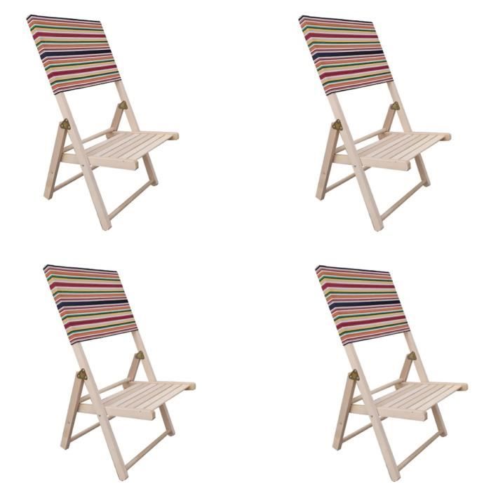 Chaise de plage en bois massif pliante pour enfant - Sedia - Blanc - Confortable et pratique